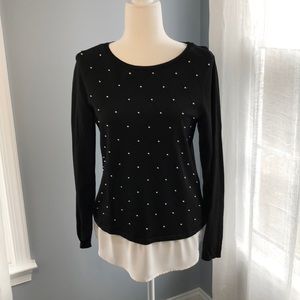 WHBM sweater with pearl details